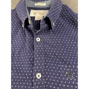 Penguin shirt casual button-down men's medium‎ blue